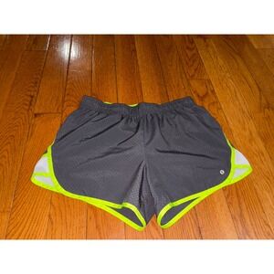 Xersion Womens Gray Neon Yellow Mesh Running Shorts‎ Size S Built-in Liner 3in